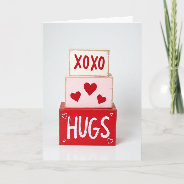 Heartfelt Wooden Hugs Card (Front)