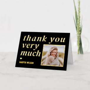 Heartfelt Words FOIL Modern Photo Thank You Card