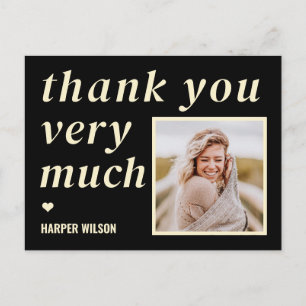 Heartfelt Words Photo Thank You Postcard