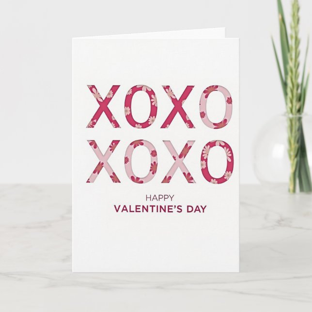 Heartfelt Xoxo Floral Card (Front)