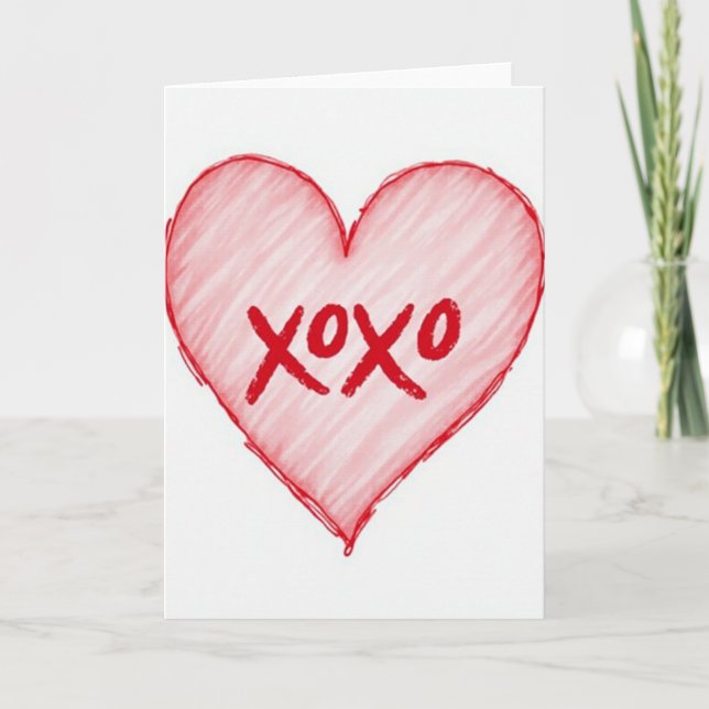 Heartfelt Xoxo Handcrafted Card (Front)