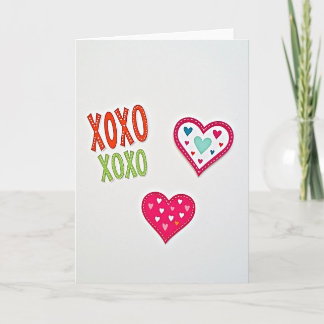 Heartfelt Xoxo Hearts Style Card (Front)