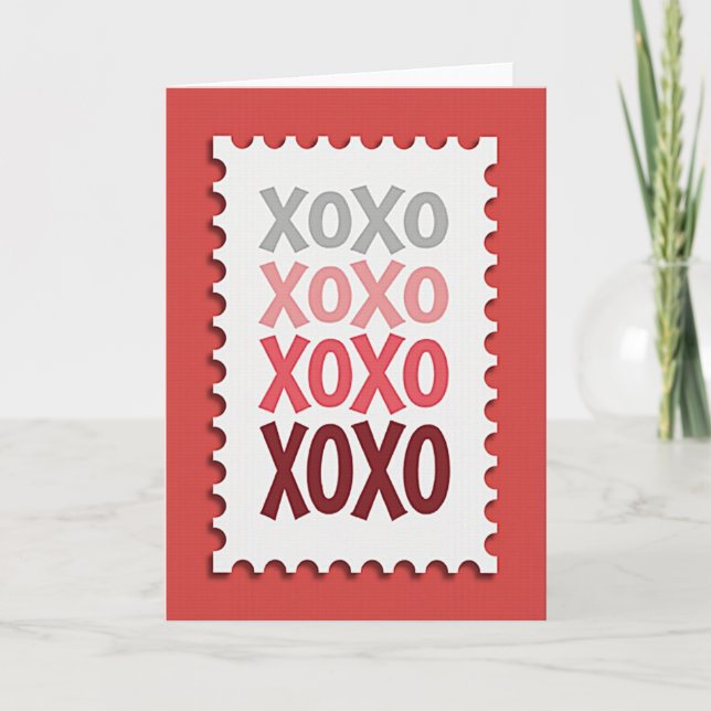 Heartfelt Xoxo Postage Stamp Card (Front)