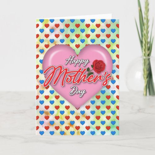 Heartful Elegant Mothers Day Design Holiday Card