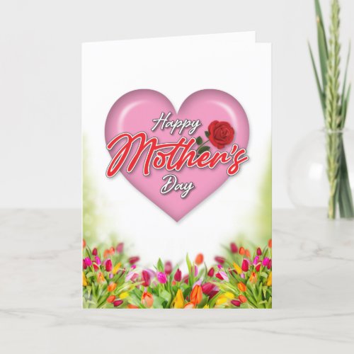 Heartful Elegant Mothers Day Design Holiday Card