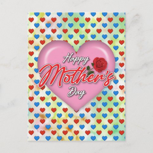 Heartful Elegant Mothers Day Design Postcard