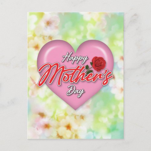 Heartful Elegant Mothers Day Design Postcard