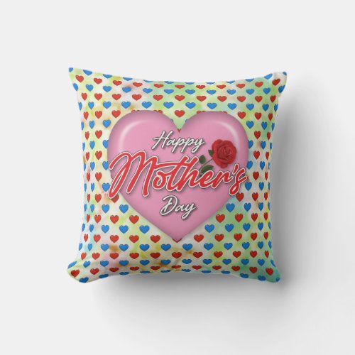 Heartful Elegant Mothers Day Design Throw Pillow