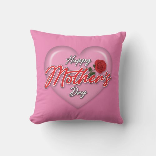 Heartful Elegant Motherâs Day Design Throw Pillow