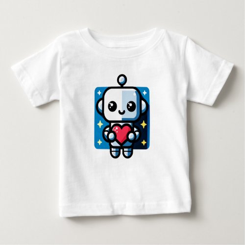 Heartful Robot _ Playful Tech_Inspired Love Art Baby T_Shirt