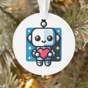 Heartful Robot - Playful Tech-Inspired Love Art Ornament