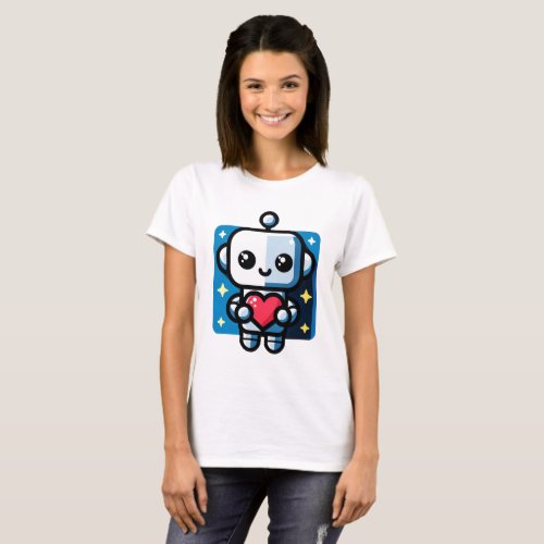 Heartful Robot _ Playful Tech_Inspired Love Art T_Shirt