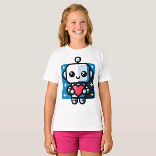 Heartful Robot _ Playful Tech_Inspired Love Art T_Shirt