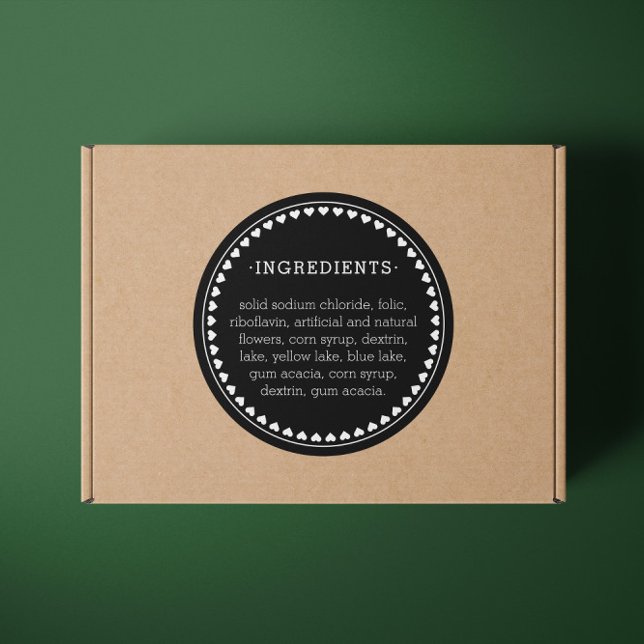 Hearth Pattern Ingredients Product Label Stickers (Creator Uploaded)