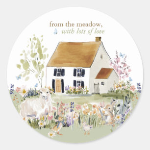 Hearthlight Notes Spring Soft Meadow Garden Classic Round Sticker