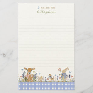 Hearthlight Notes Spring Soft Meadow Gingham Stationery