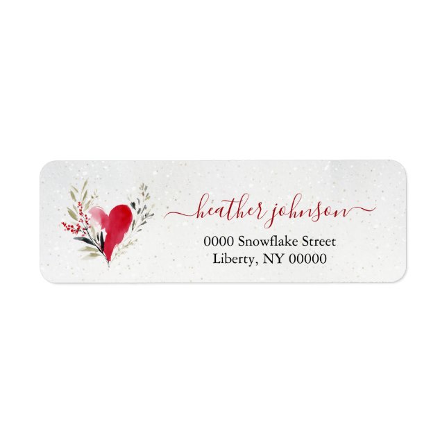 Hearthlight Notes Winter Cozy Heart Personalized Label (Front)