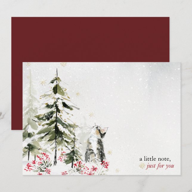 Hearthlight Notes Winter Cozy Kitten Personalized (Front/Back)