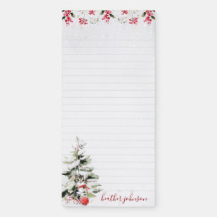 Hearthlight Notes Winter Cozy Kitten Personalized Magnetic Notepad