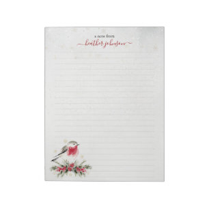 Hearthlight Notes Winter Robin Bird Personalized