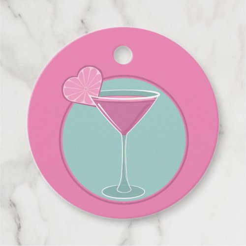 Heartini Pink Martini Favor Tags