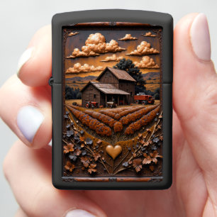 Heartland Farm Field Rustic Barn Zippo Lighter