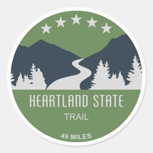 Heartland State Trail Classic Round Sticker