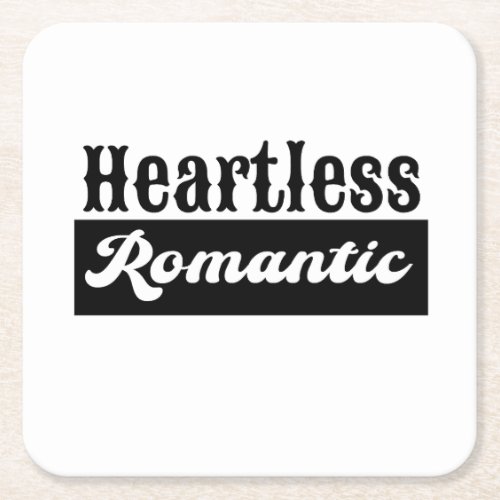 Heartless Romantic Square Paper Coaster