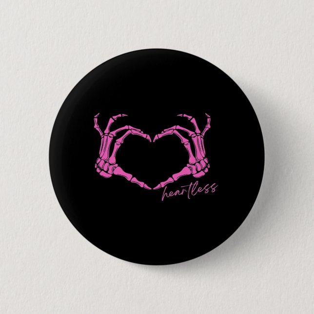 Heartless Skeleton Hands Classic Design Button (Front)