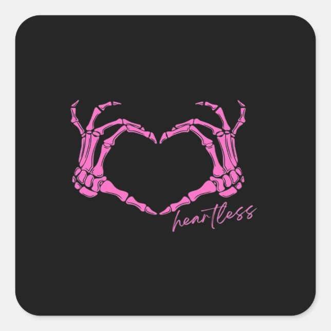 Heartless Skeleton Hands Classic Design Square Sticker (Front)