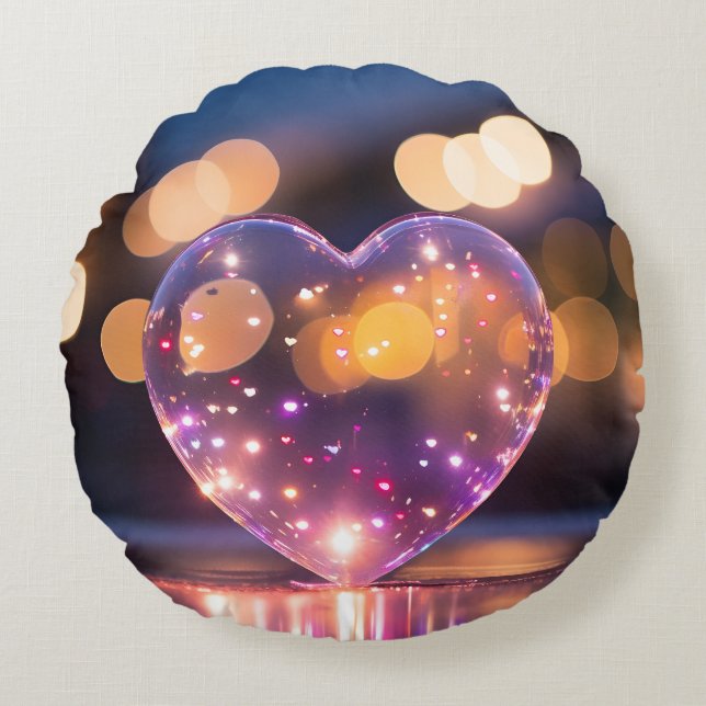  Heartlight Reflections Round Pillow (Front)