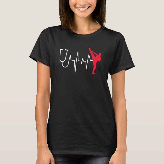 Heartline Sport Karate Do Martial Heart Life Line  T-Shirt (Front)