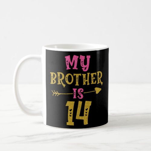 Hearts 14th Bday For Brother From Sister Brother  Coffee Mug