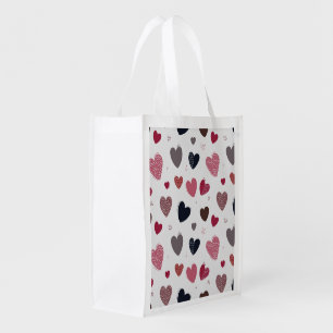 Hearts 3 grocery bag