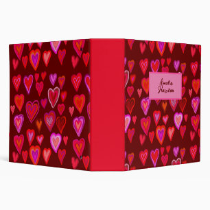 Hearts 3 Ring Binder