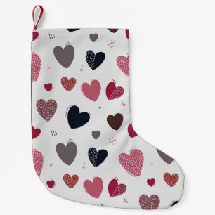 Hearts 3 small christmas stocking