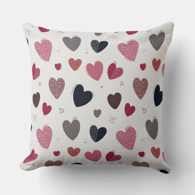 Hearts 3 throw pillow (Front)