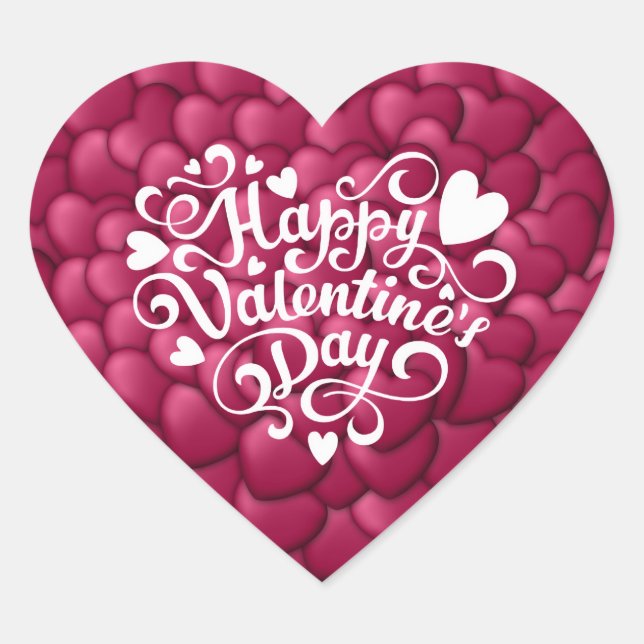 Hearts 3D Texture Red Pattern-23803 Heart Sticker (Front)