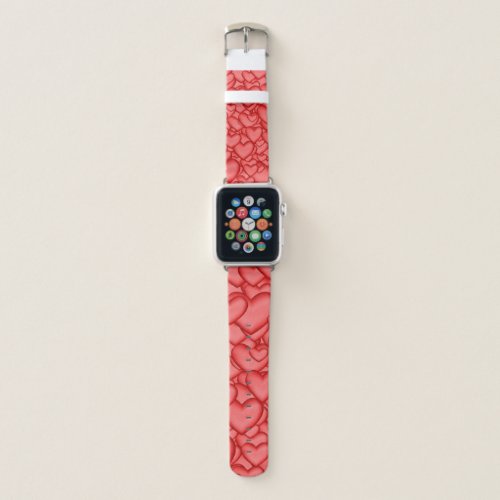 Hearts 3D Texture Red Pattern Apple Watch Band