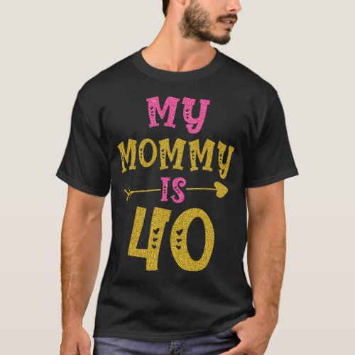 Hearts 40th Bday Tee For Mommy From Son Daughter  