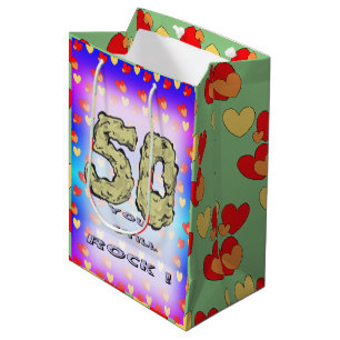 Hearts 50th Anniversary Cust. BG Color Gift Bag