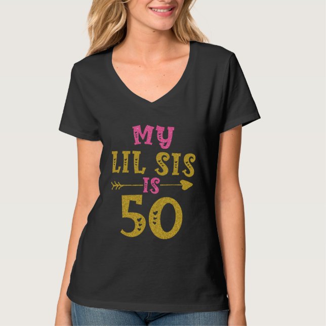 Hearts 50th Bday For Sister From Sister Brother  1 T-Shirt (Front)