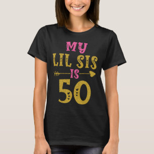 Hearts 50th Bday For Sister From Sister Brother T-Shirt