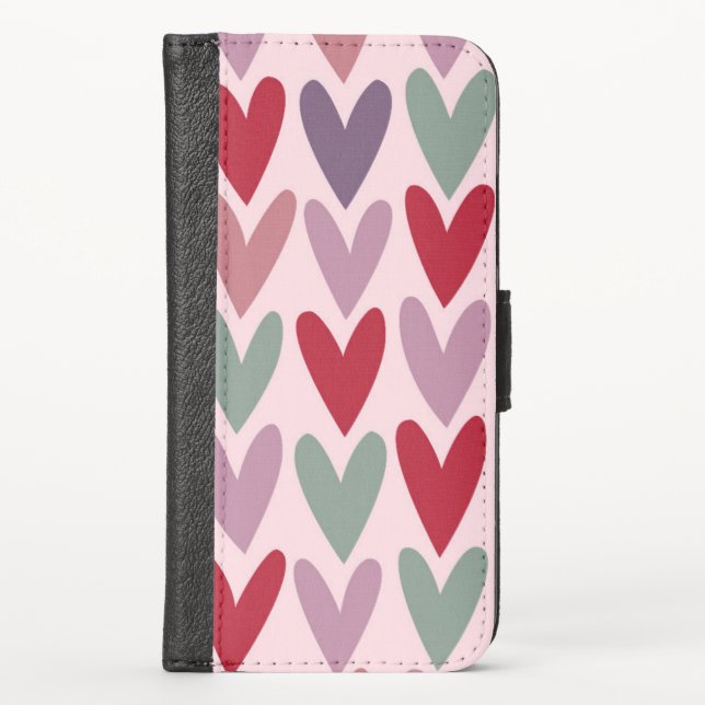 Hearts 5 iPhone wallet case (Front)