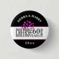 60th Anniversary or Any Yr Whimsical Heart Gift Magnet, Zazzle