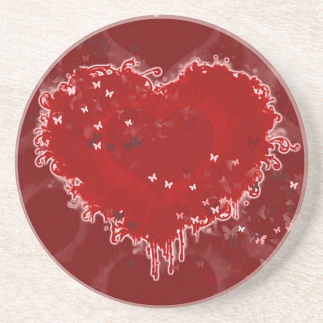 Hearts a Flutter Drink Coaster (Front)