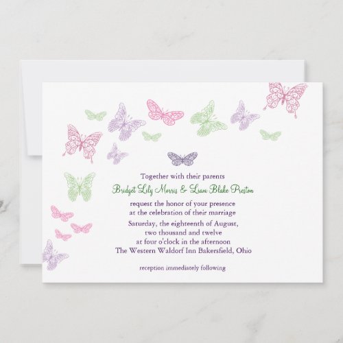 Heart's a Flutter Wedding Invitation