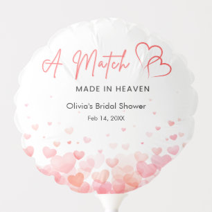Hearts A Match Made in Heaven Bridal Shower Balloon