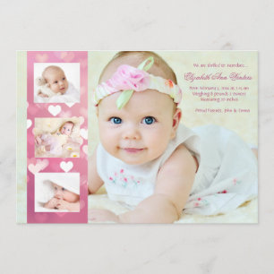 Hearts-A-Plenty - Photo Birth Announcement