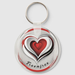 Hearts, abstract in a circle - keychain